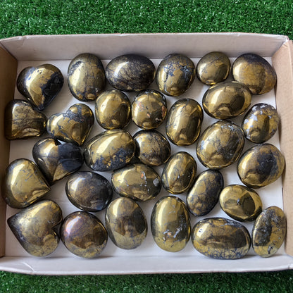 30 pc chalcopyrite with covellite hearts & palms