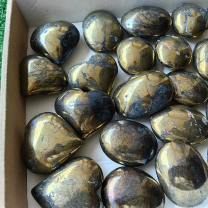 30 pc chalcopyrite with covellite hearts & palms