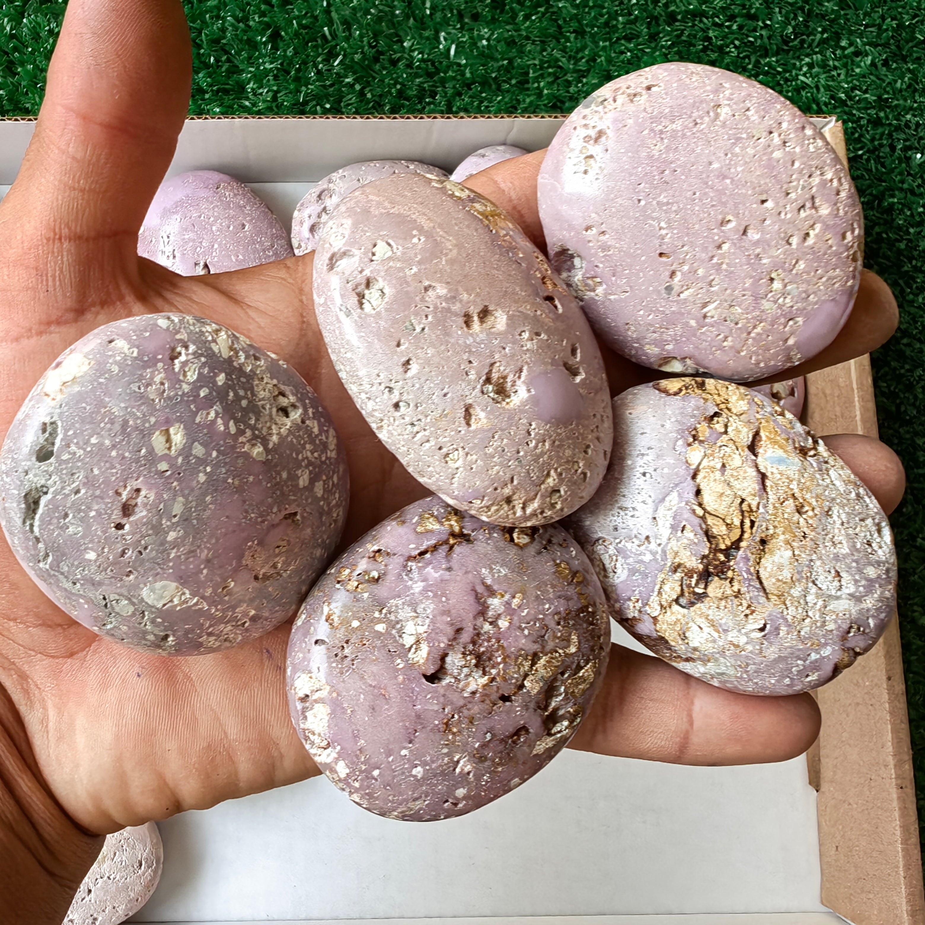 27 pc phosphosiderite drusy palms