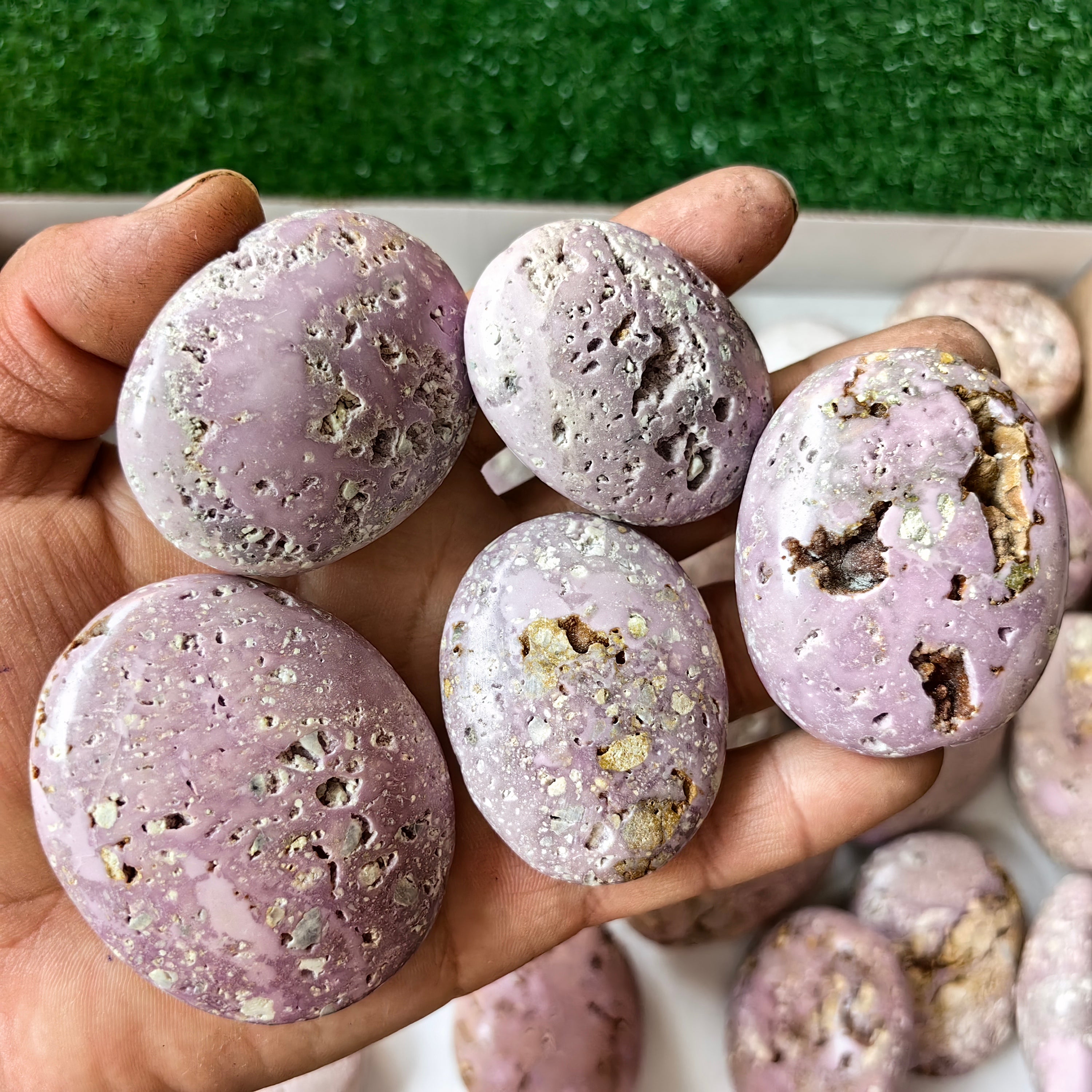 27 pc phosphosiderite drusy palms