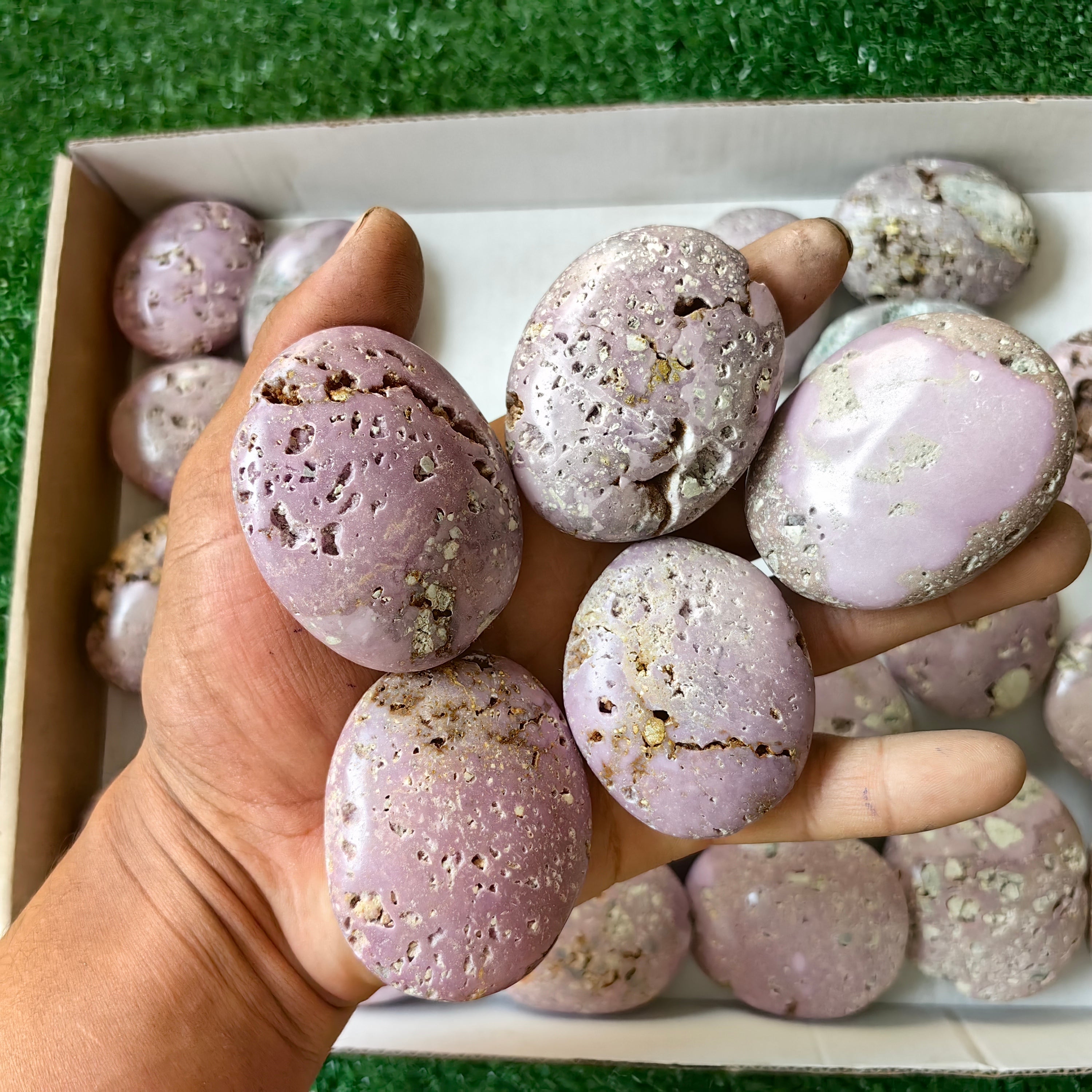 27 pc phosphosiderite drusy palms