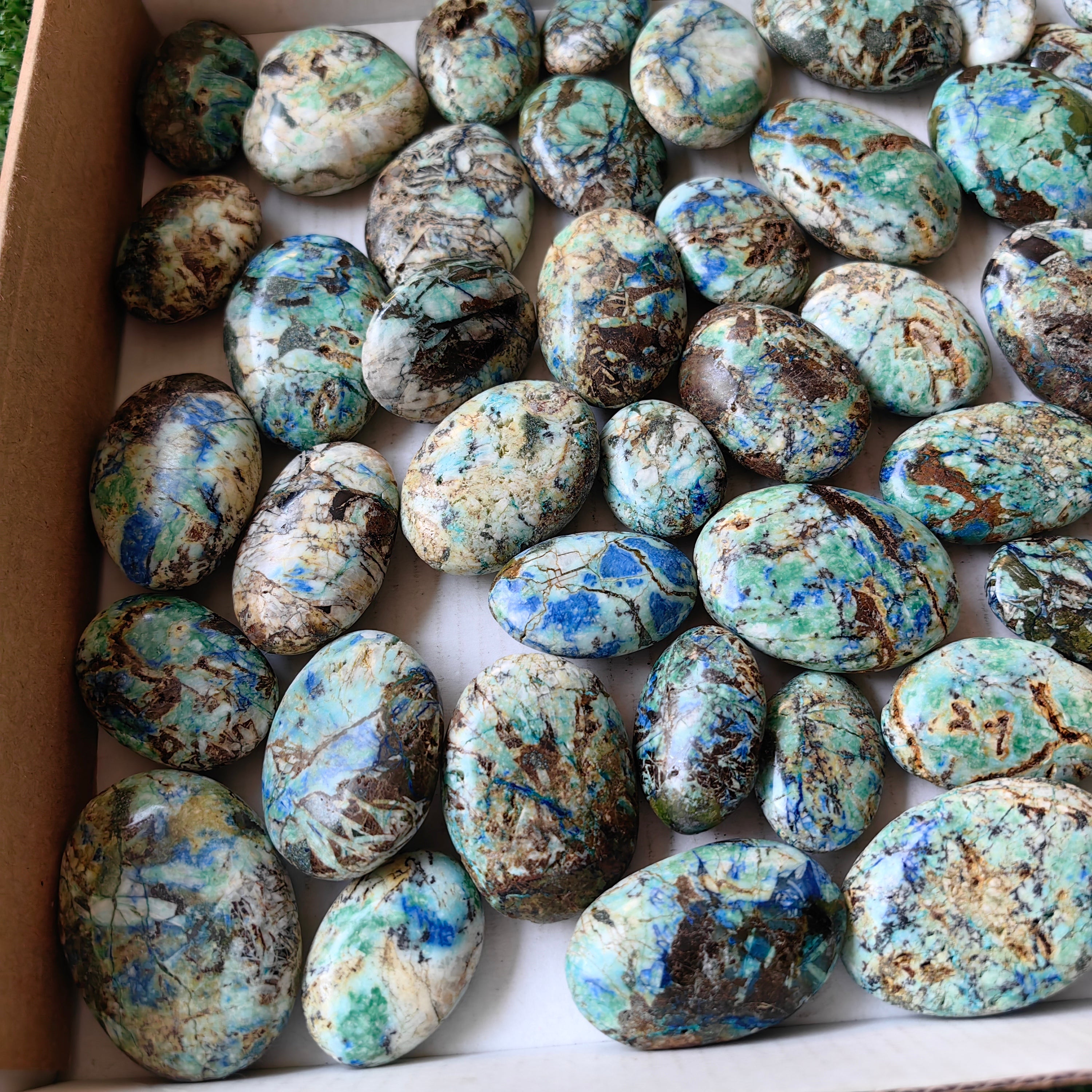63 pc azurite with amazonite palms