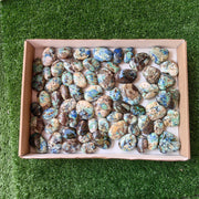 59 pc azurite with amazonite palms & hearts