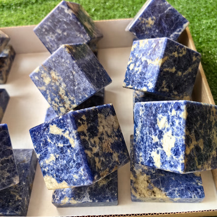 10 pc blue sodalite cubes with stand