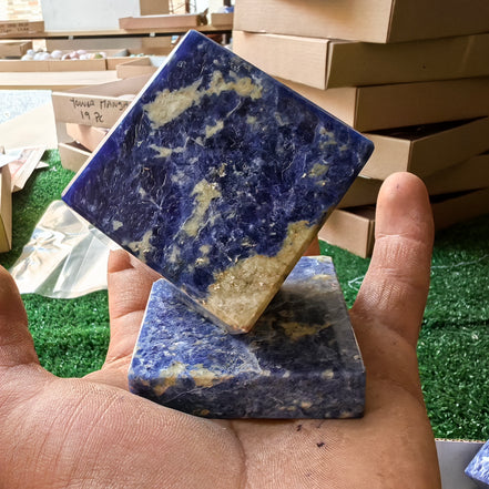 10 pc blue sodalite cubes with stand