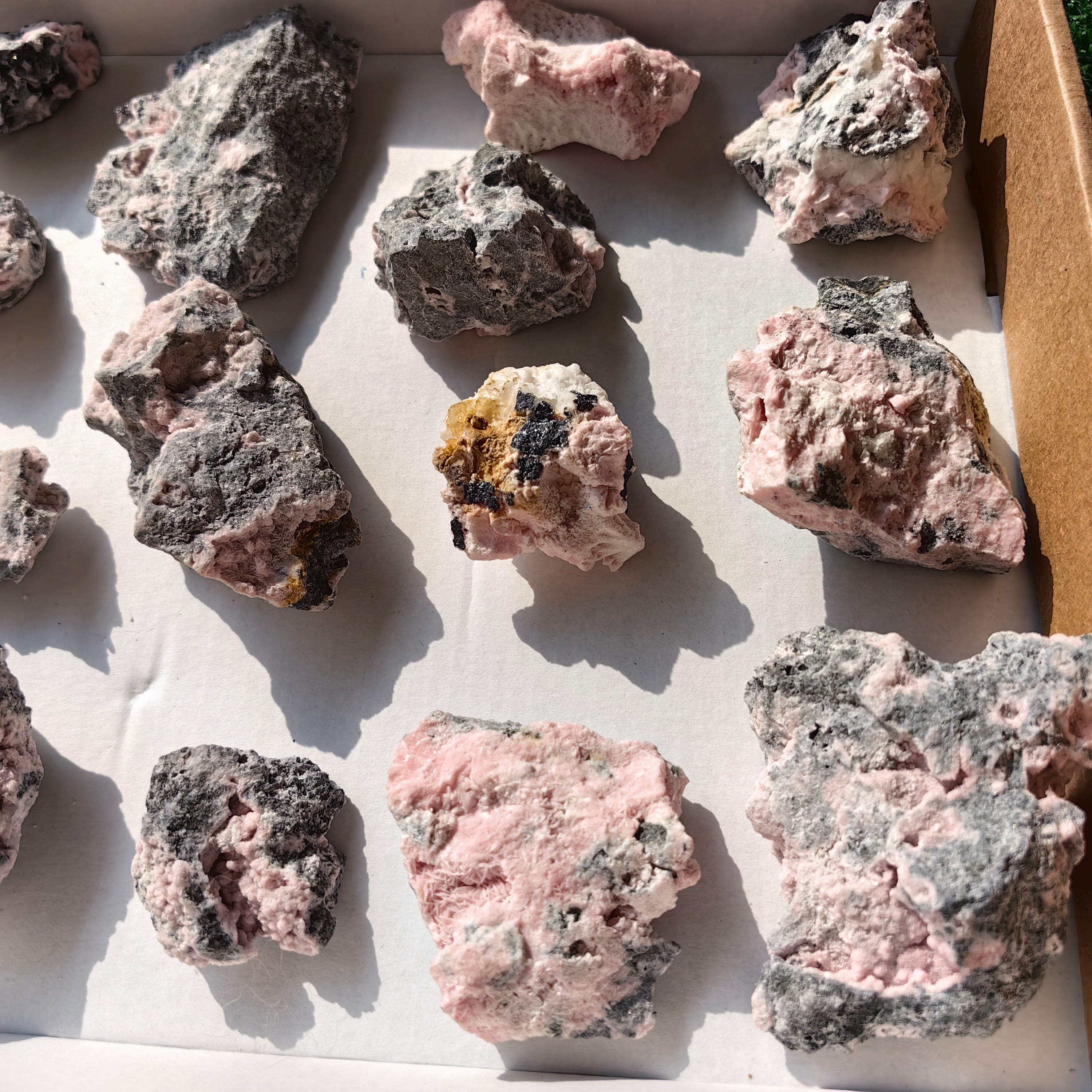 20 rhodochrosite quartz crystals specimen PERU