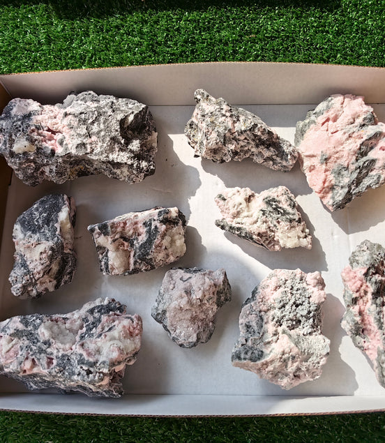 10 rhodochrosite quartz crystals specimen PERU