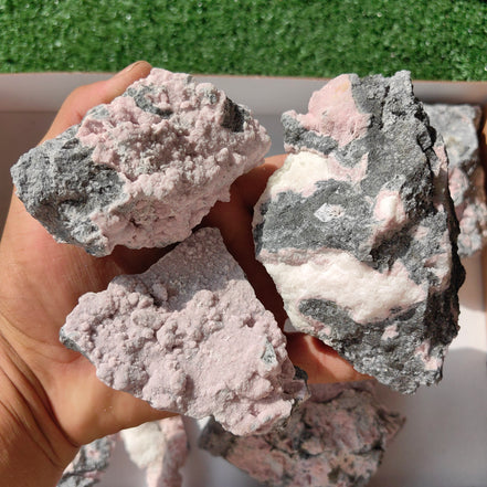 10 rhodochrosite quartz crystals specimen PERU