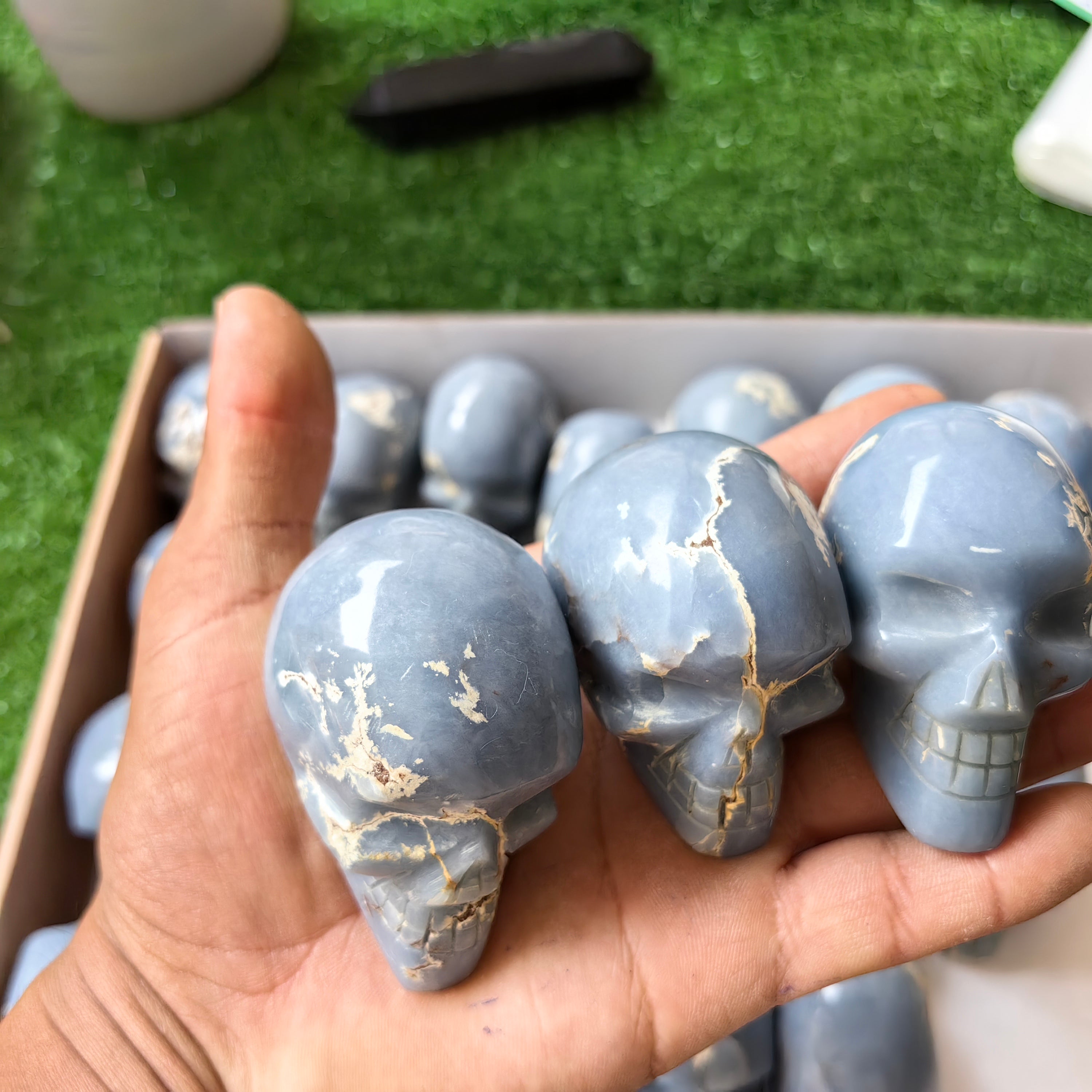 27 pc blue angelite skulls