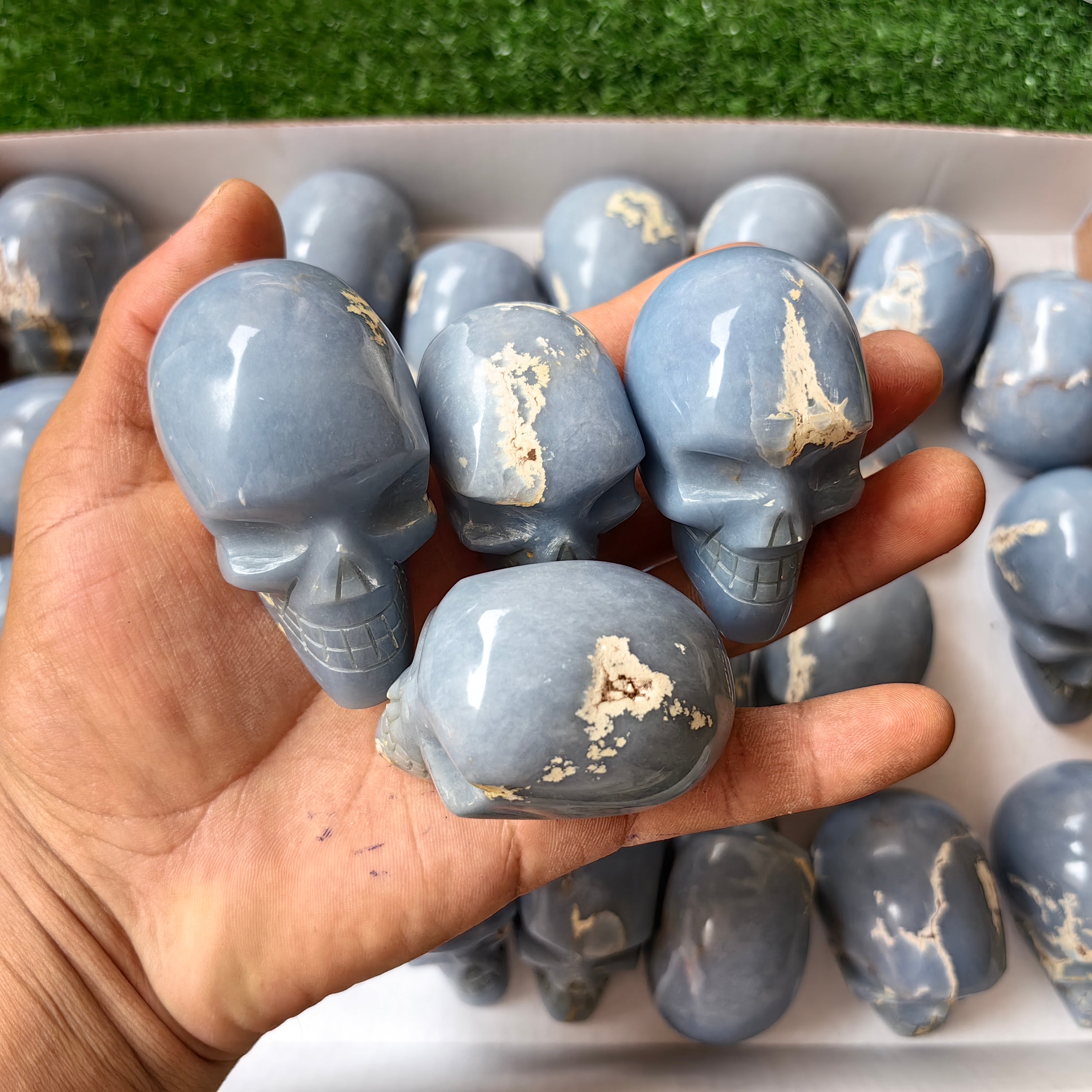 27 pc blue angelite skulls