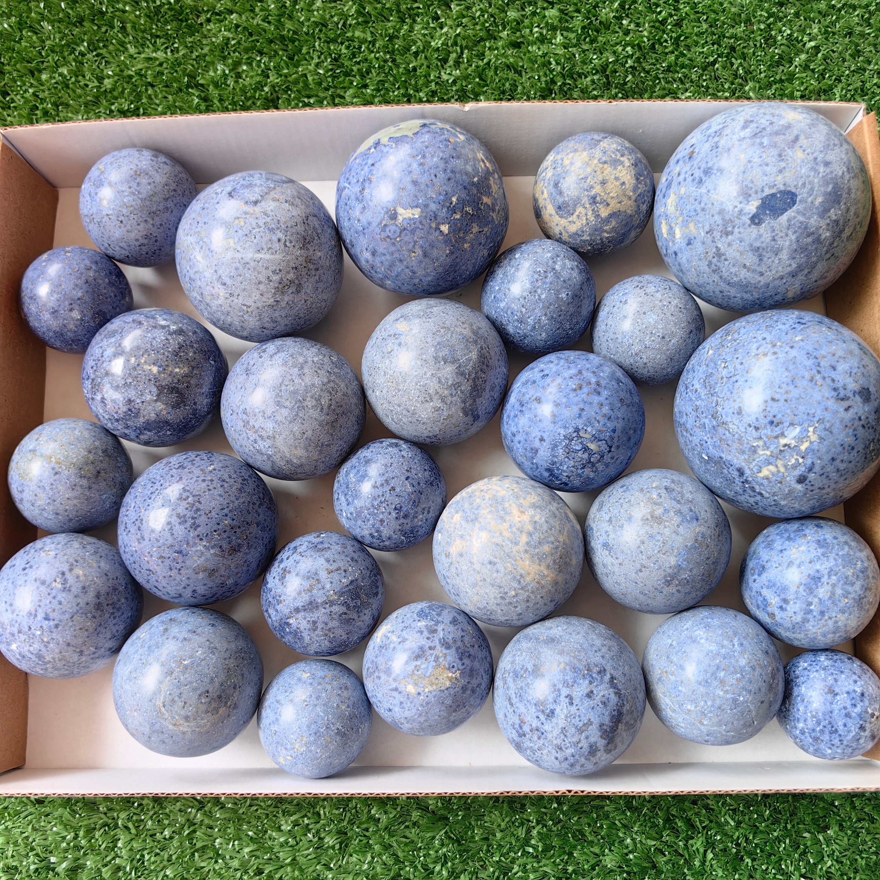 27 pc blue dumortorite spheres