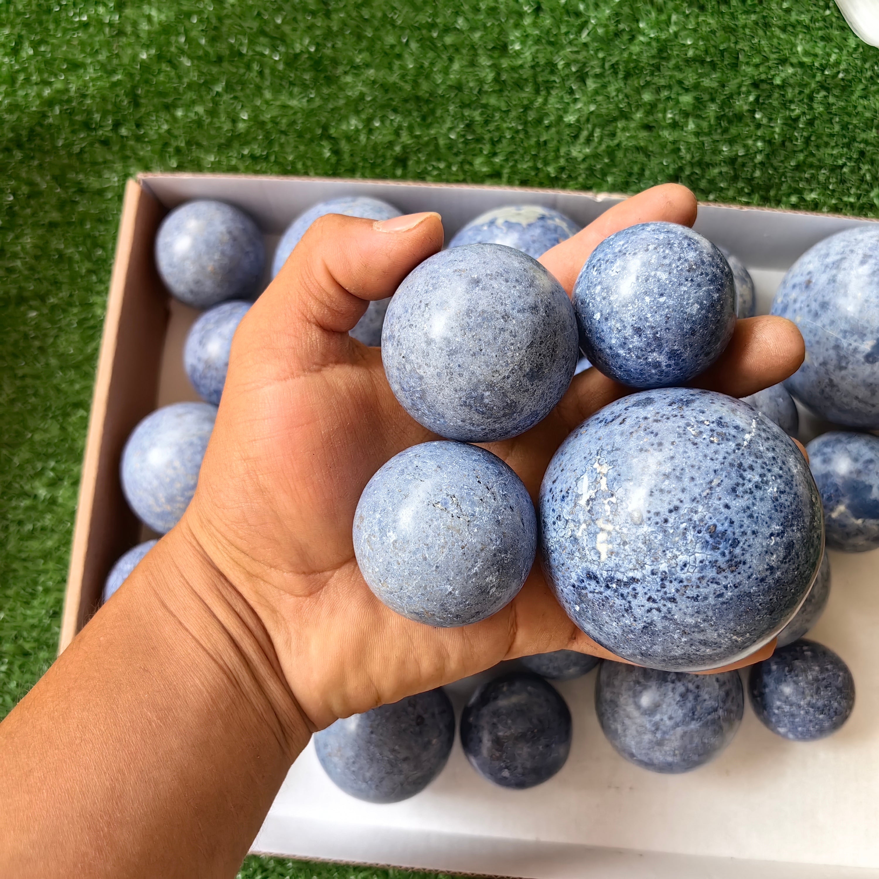 27 pc blue dumortorite spheres