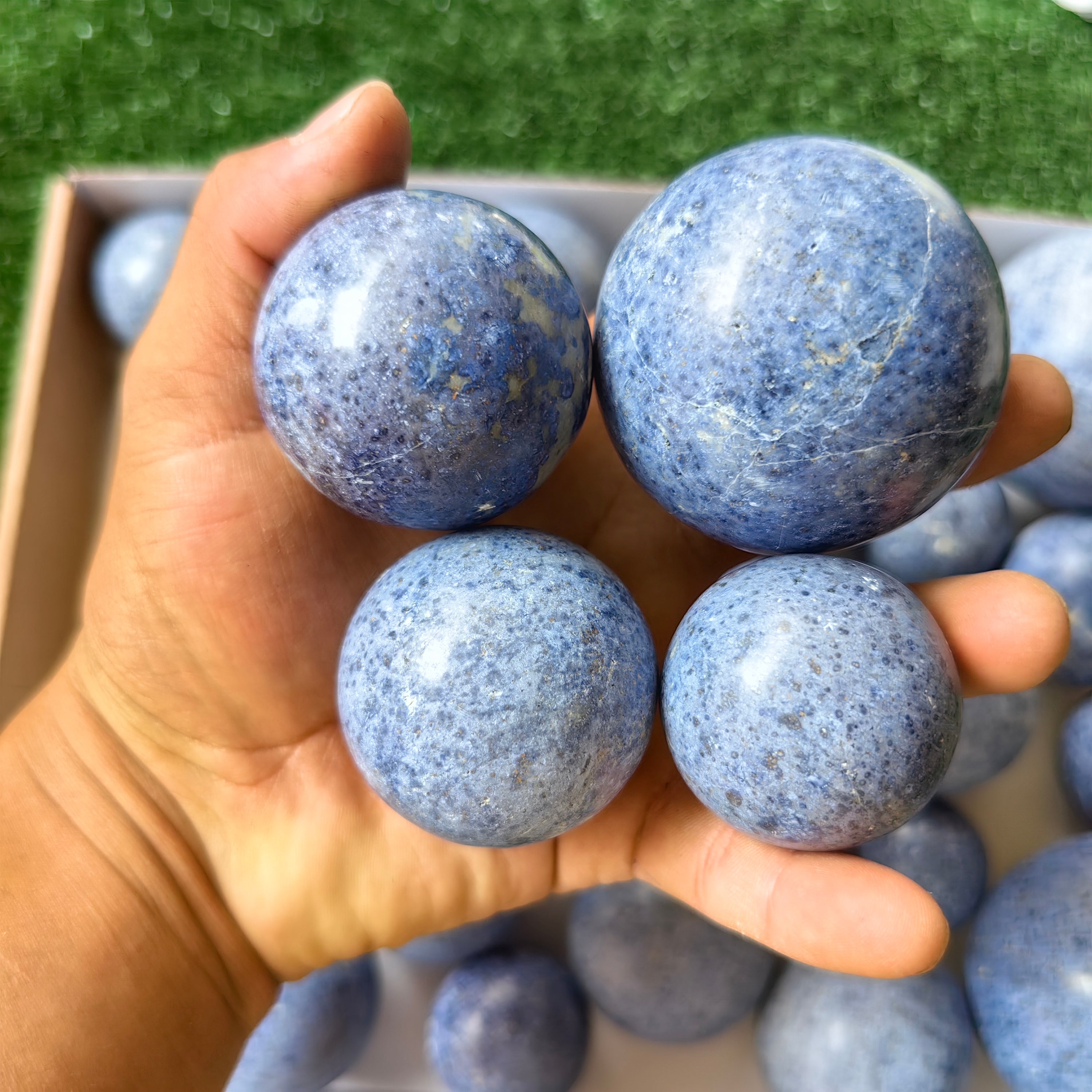 27 pc blue dumortorite spheres
