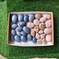 32 pc blue angelite & phosphosiderite palms