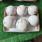 6 pc peruvian pink opal big spheres