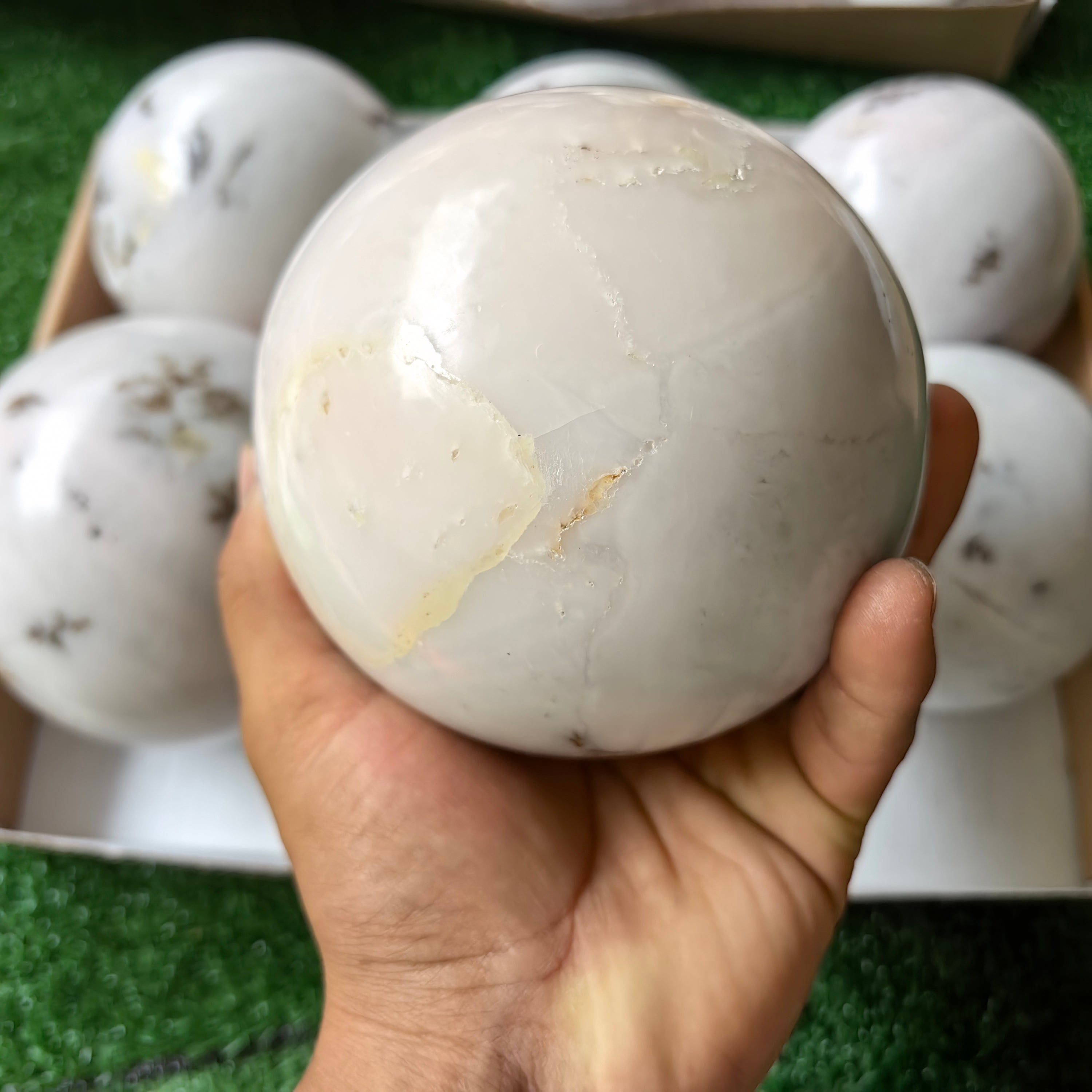 6 pc peruvian pink opal big spheres