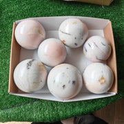 7 pc peruvian pink opal big spheres