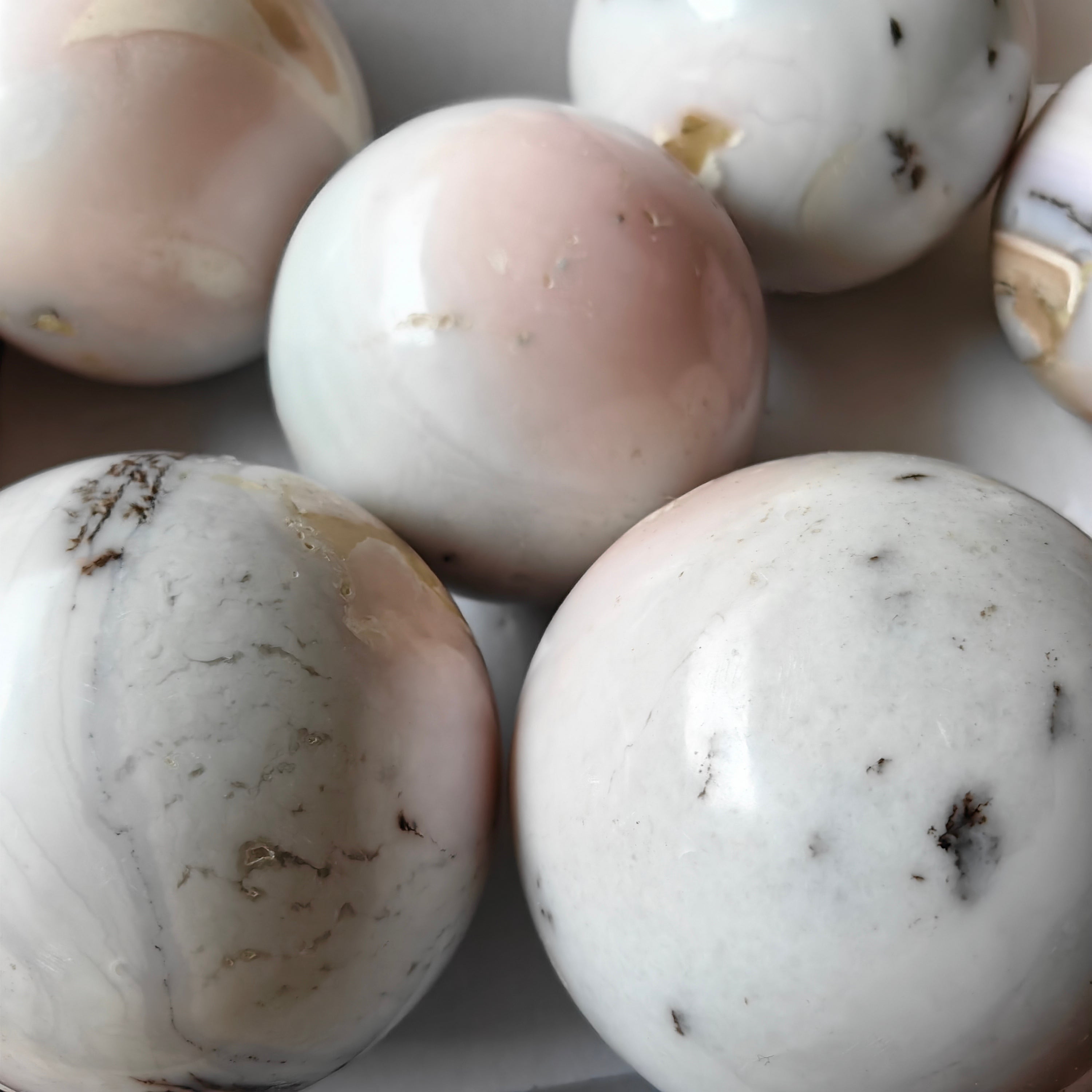 7 pc peruvian pink opal big spheres