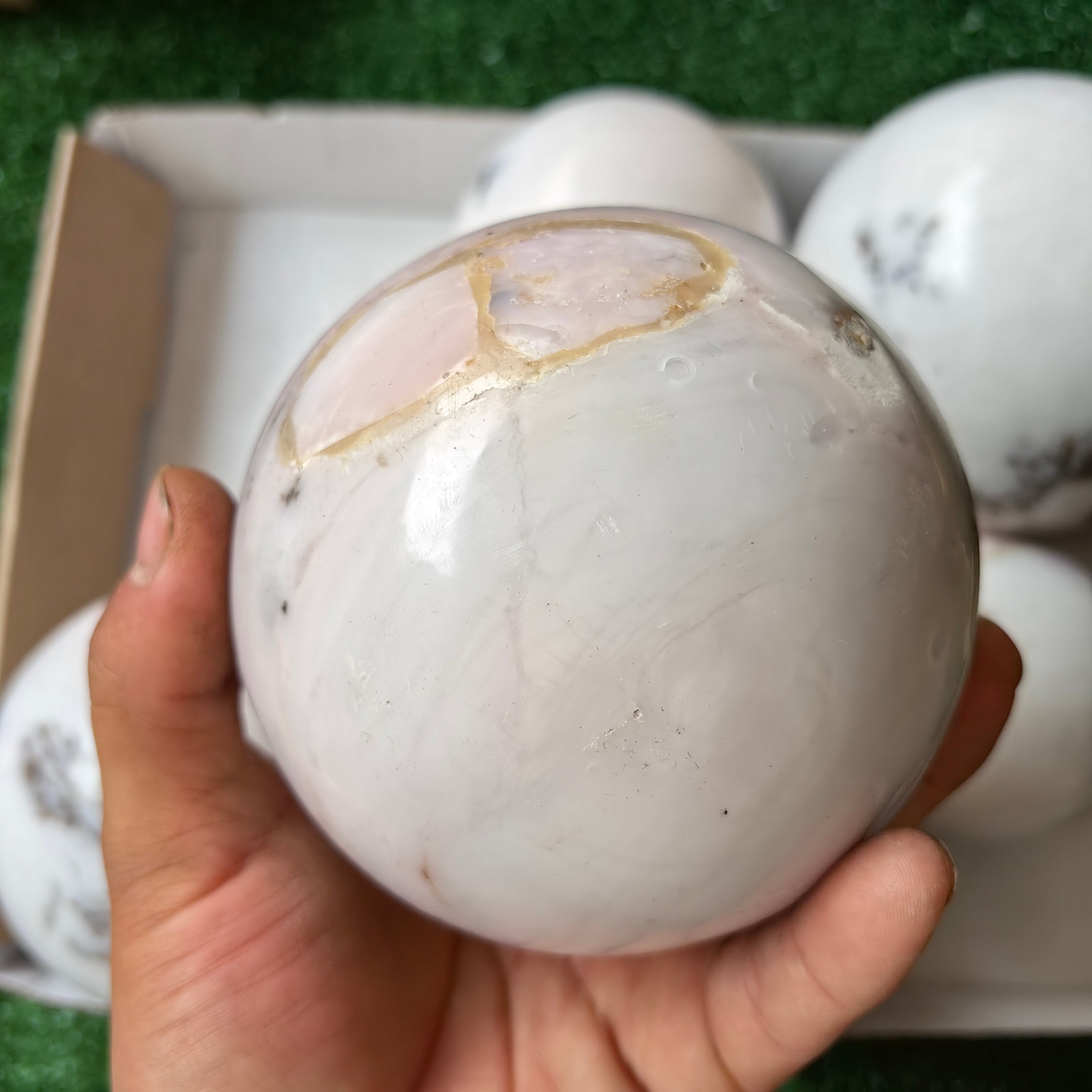 8 pc peruvian pink opal spheres