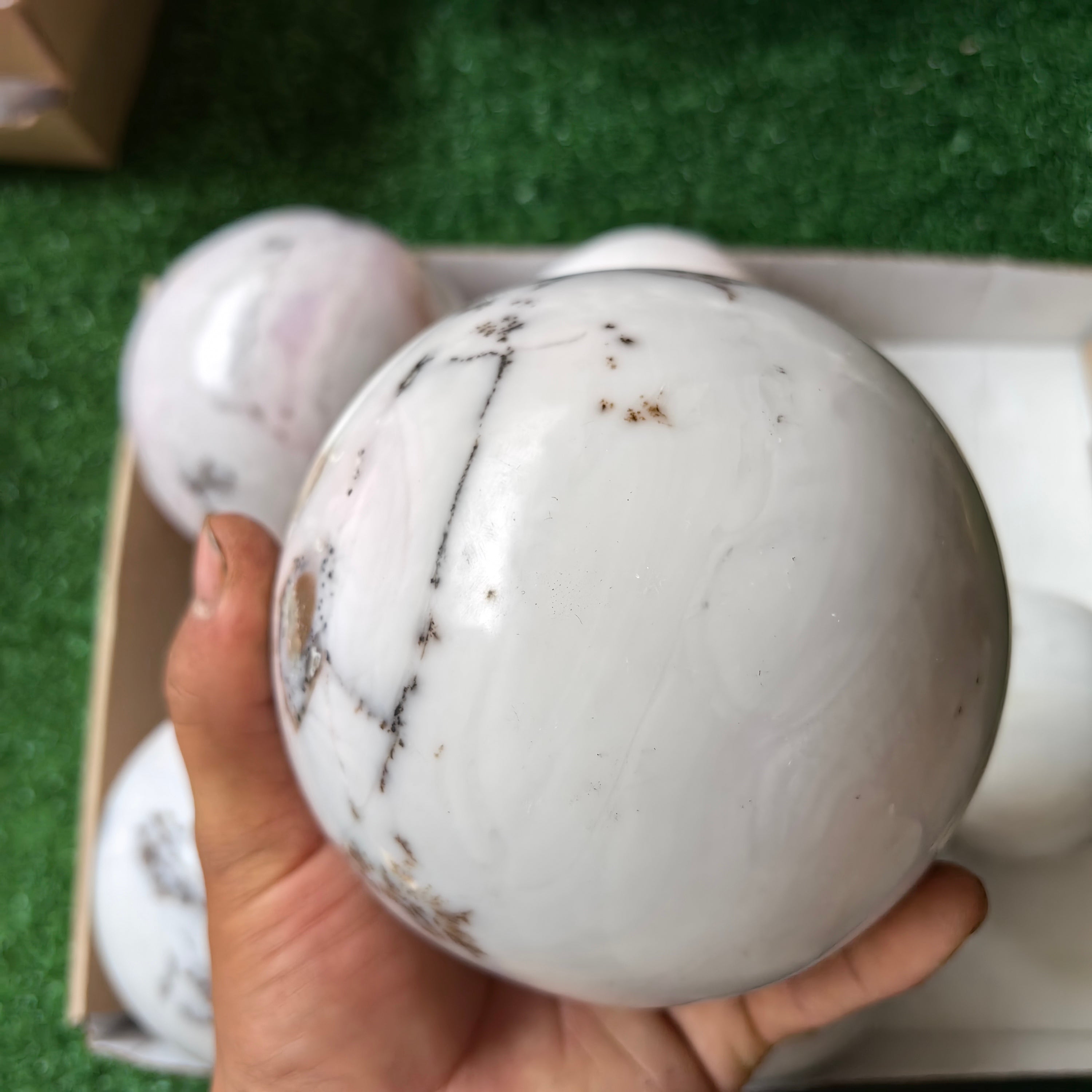 8 pc peruvian pink opal spheres