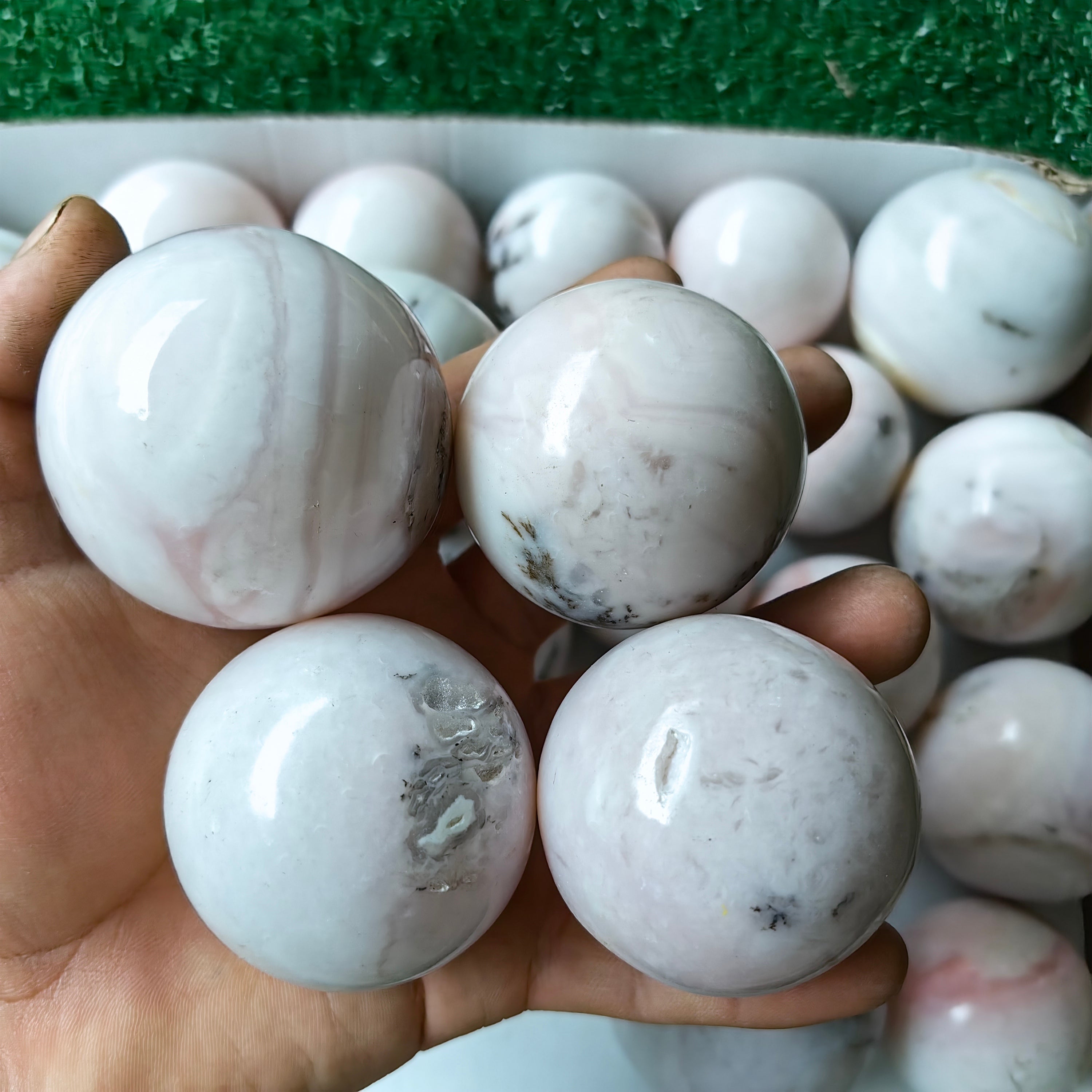26 pc peruvian pink opal spheres