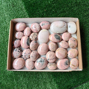 Lot 30 pc pink opal & rhodonite palms