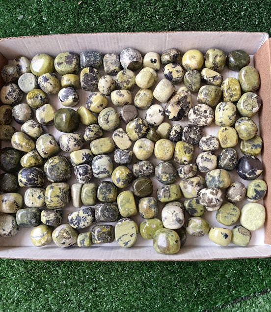 2 kg tumbled green serpentine