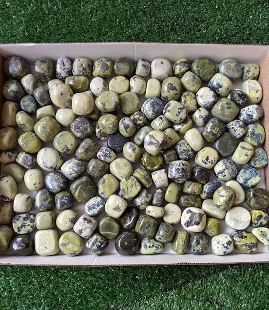 2 kg tumbled green serpentine