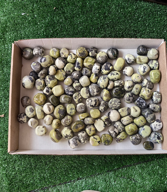 2 kg tumbled green serpentine