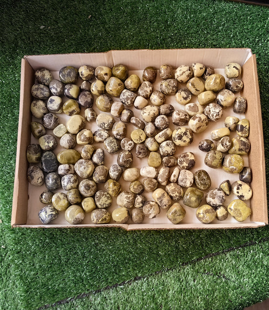2 kg tumbled green serpentine
