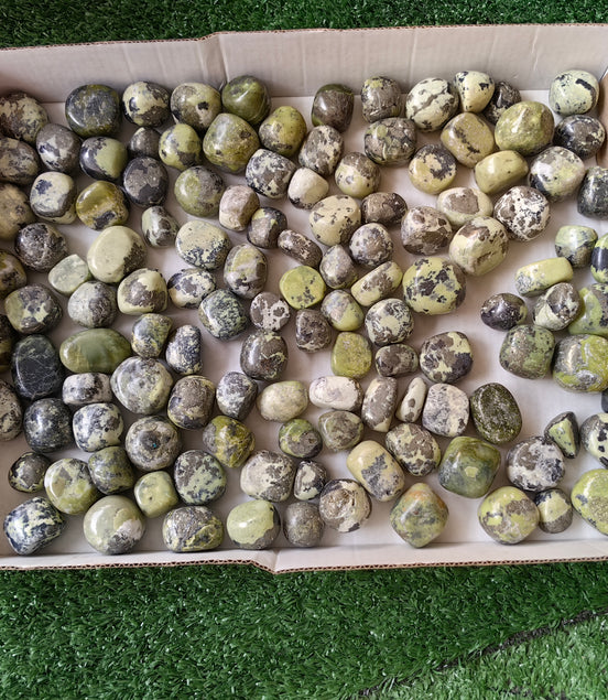 2 kg tumbled green serpentine