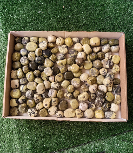 2 kg tumbled green serpentine