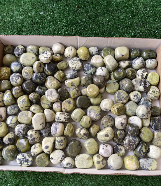 2 kg tumbled green serpentine