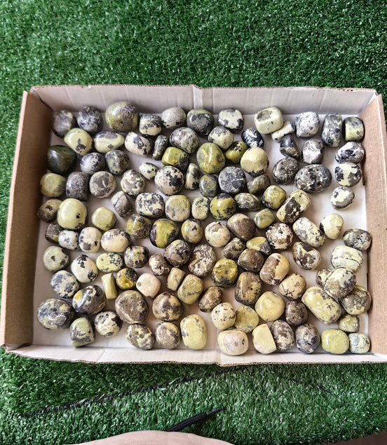 2 kg tumbled green serpentine