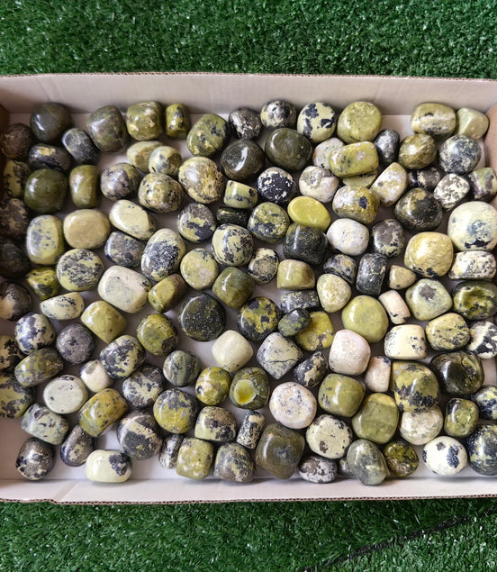 2 kg tumbled green serpentine