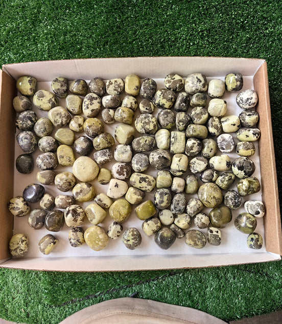 2 kg tumbled green serpentine