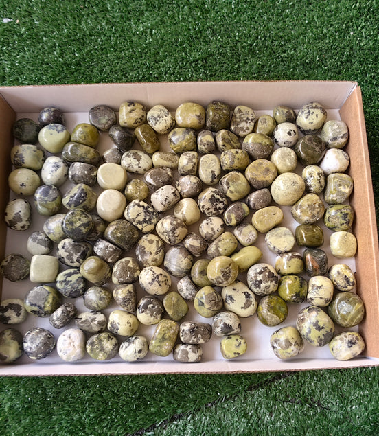 2 kg tumbled green serpentine