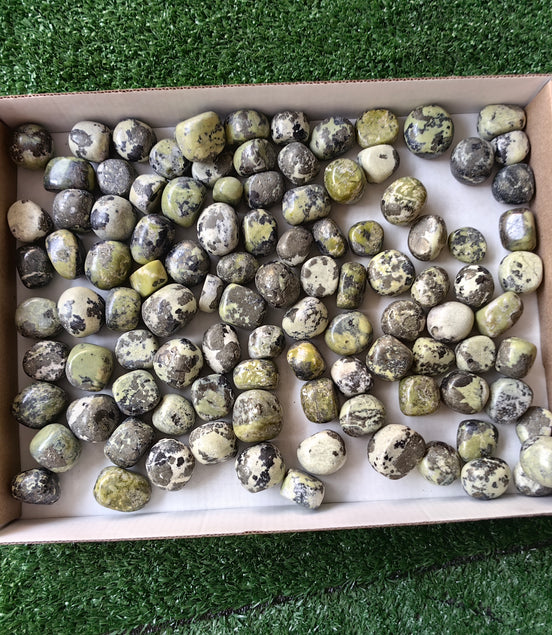 2 kg tumbled green serpentine
