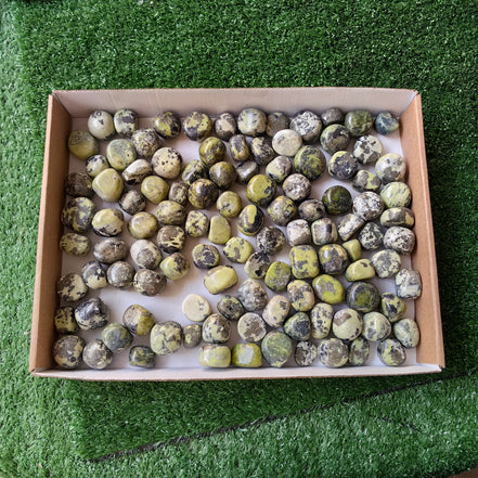 2 kg tumbled green serpentine