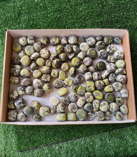 2 kg tumbled green serpentine