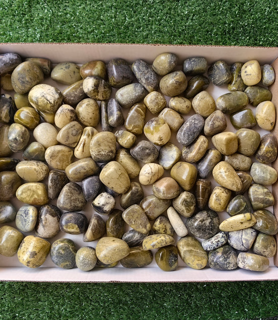2 kg tumbled green serpentine