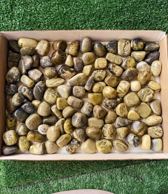 2 kg tumbled green serpentine