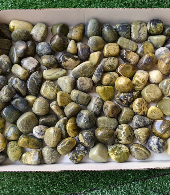2 kg tumbled green serpentine