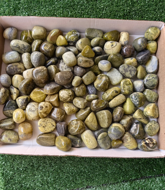 2 kg tumbled green serpentine