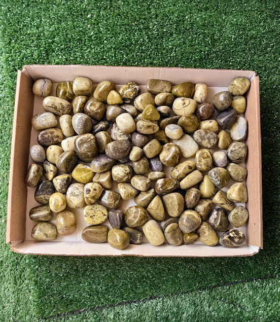 2 kg tumbled green serpentine
