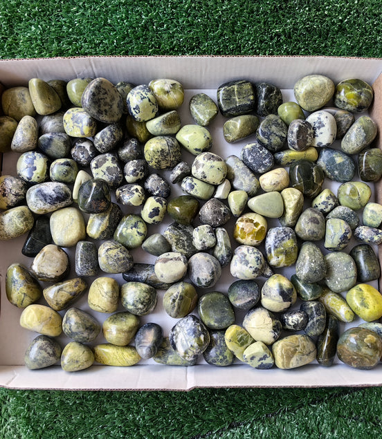 2 kg tumbled green serpentine
