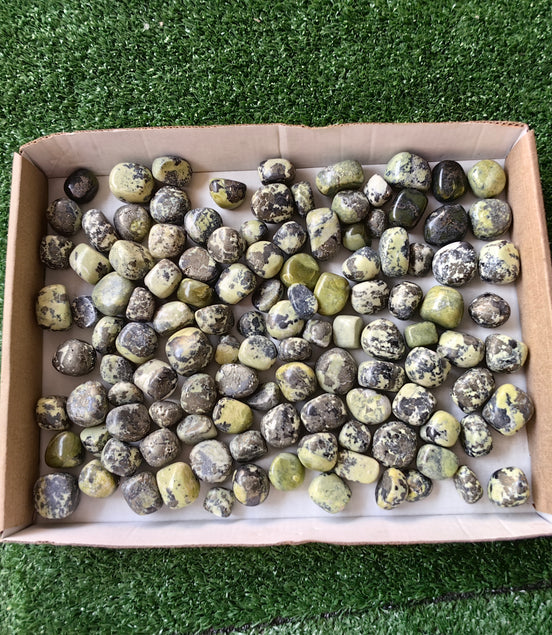 2 kg tumbled green serpentine