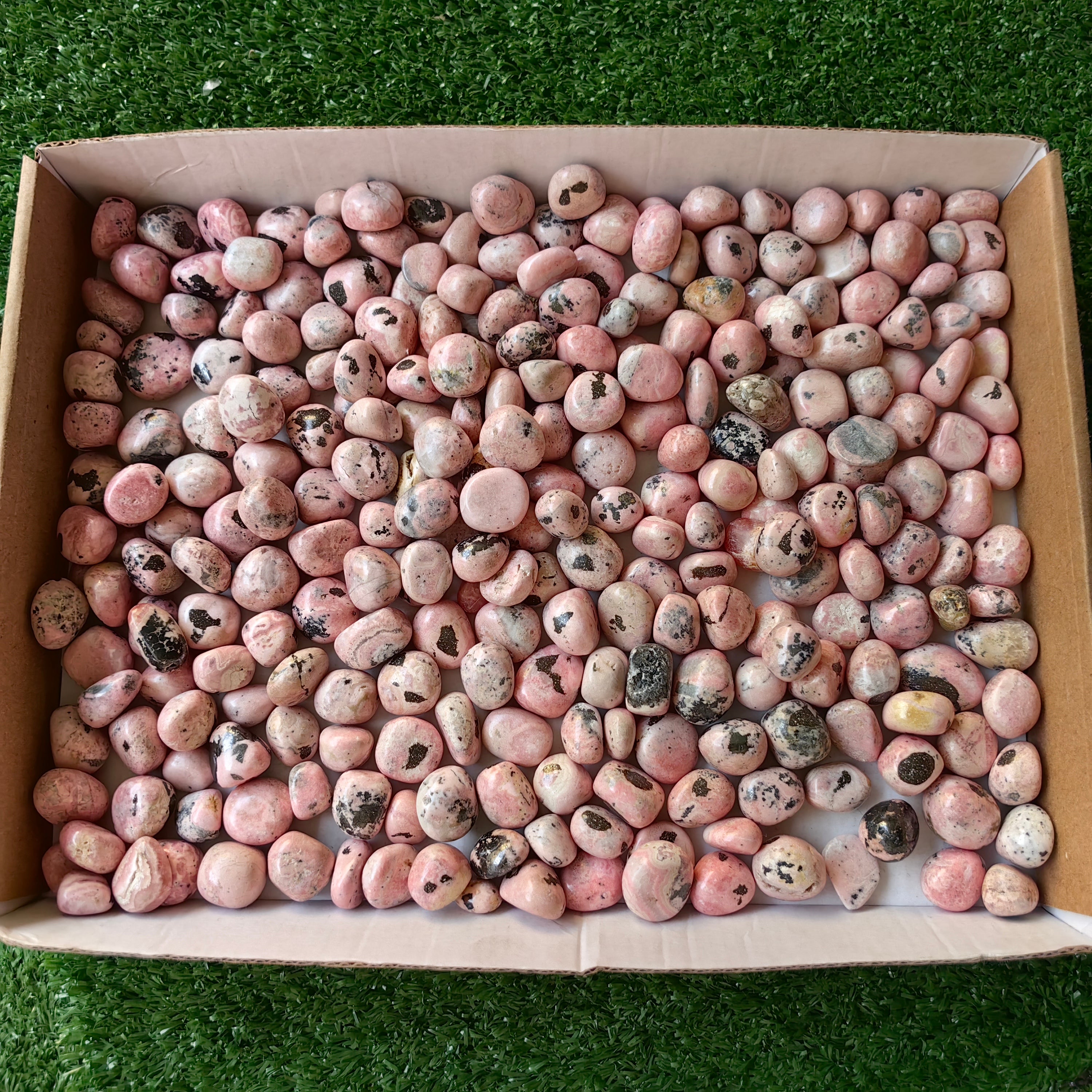 2 kg tumbled pink rhodonite