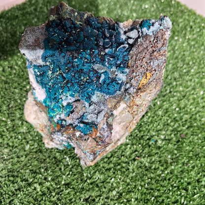 Chrysocolla on Quartz from mine tentadora