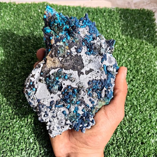 Chrysocolla on Quartz from mine tentadora